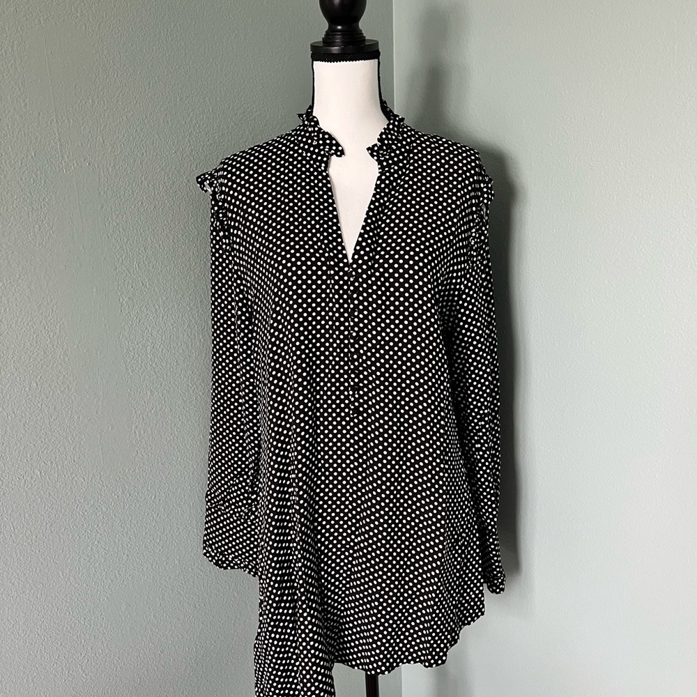Walter Baker Lila Polka Dot Asymetrical Tunic Blouse Size XL